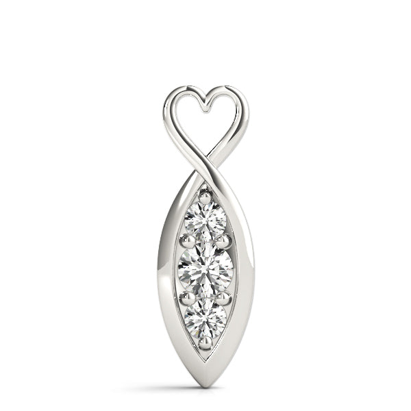 Silver Infinity Heart Pendant with Round Diamond Prong Setting