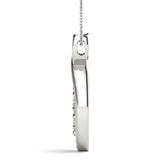 White gold Infinity Heart Pendant with Round Diamond Prong Setting 2