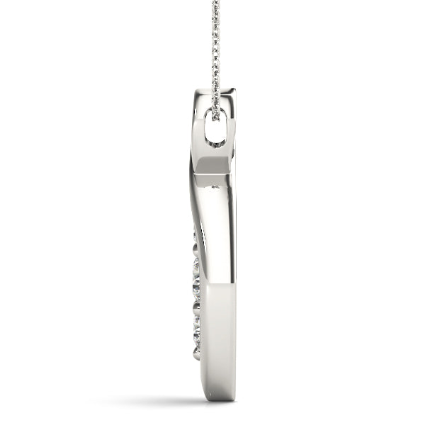 Silver Infinity Heart Pendant with Round Diamond Prong Setting