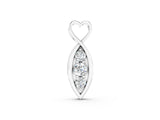 White gold Infinity Heart Pendant with Round Diamond Prong Setting_3
