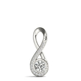 White gold Infinity Pavé Round Diamond Bezel Pendant 1