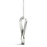 White gold Infinity Pavé Round Diamond Bezel Pendant 2