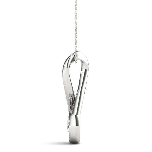 Silver Infinity Pavé Round Diamond Bezel Pendant