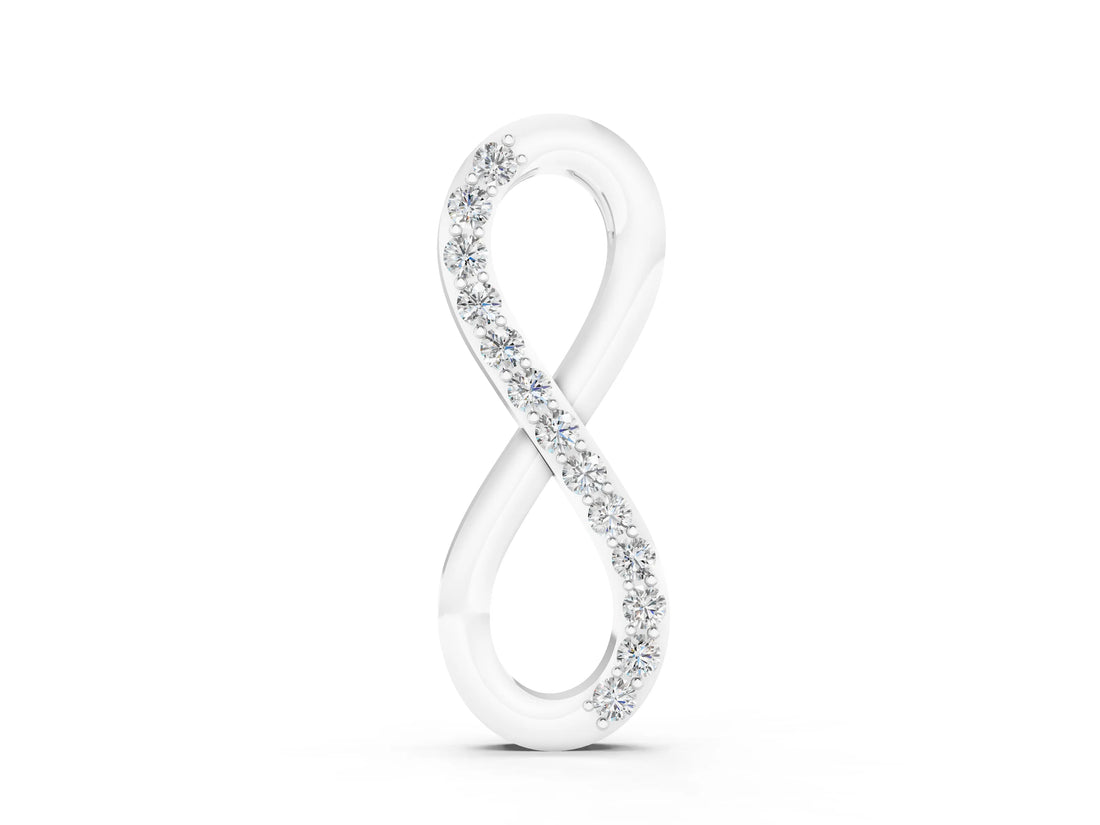 White gold Infinity Pendant with Round Brilliant Diamonds in Pavé Setting_19