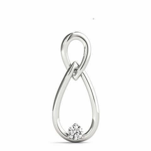 White gold Infinity Teardrop Pendant with Round Diamond in Bezel Setting 1