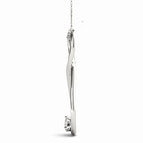 White gold Infinity Teardrop Pendant with Round Diamond in Bezel Setting 2