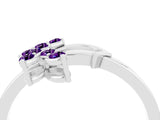 White gold Marquise Amethyst Cluster Bypass Ring with Prong Setting_10