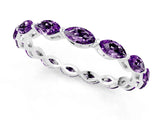 White gold Marquise Amethyst Eternity Band with U-Prong Setting_13