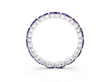 White gold Marquise Amethyst Eternity Band with U-Prong Setting_15