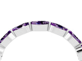 White gold Marquise Amethyst Prong Set Half-Eternity Band_10