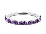 White gold Marquise Amethyst Prong Set Half-Eternity Band_6