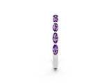 White gold Marquise Amethyst Prong Set Half-Eternity Band_8