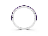 White gold Marquise Amethyst Prong Set Half-Eternity Band_9