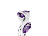 White gold Marquise Amethyst Twisted Band with Prong Setting_11