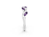 White gold Marquise Amethyst Twisted Band with Prong Setting_8