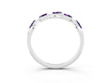White gold Marquise Amethyst Twisted Band with Prong Setting_9