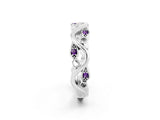 White gold Marquise Amethyst Vine Eternity Band with Bezel Setting_20