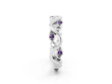 White gold Marquise Amethyst Vine Eternity Band with Bezel Setting_20