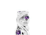 White gold Marquise Amethyst Vine Eternity Band with Bezel Setting_23