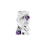 White gold Marquise Amethyst Vine Eternity Band with Bezel Setting_35