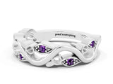 White gold Marquise Amethyst Vine Eternity Band with Bezel Setting_38
