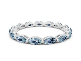 White gold Marquise Aquamarine Eternity Band with U-Prong Setting_12