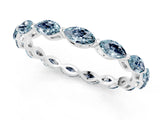 White gold Marquise Aquamarine Eternity Band with U-Prong Setting_13
