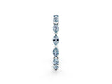 White gold Marquise Aquamarine Eternity Band with U-Prong Setting_14