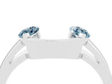 White gold Marquise Aquamarine Open Band Ring with Tension Setting_10