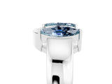 White gold Marquise Aquamarine Open Band Ring with Tension Setting_11