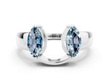 White gold Marquise Aquamarine Open Band Ring with Tension Setting_6