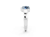 White gold Marquise Aquamarine Open Band Ring with Tension Setting_8