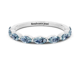 White gold Marquise Aquamarine Prong Set Half-Eternity Band_6