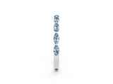 White gold Marquise Aquamarine Prong Set Half-Eternity Band_8