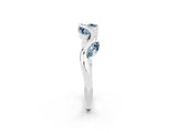 White gold Marquise Aquamarine Twisted Band with Prong Setting_8