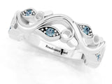 White gold Marquise Aquamarine Vine Eternity Band with Bezel Setting_19