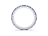 White gold Marquise Blue Sapphire Eternity Band with U-Prong Setting_15