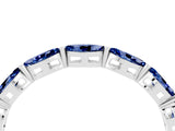 White gold Marquise Blue Sapphire Eternity Band with U-Prong Setting_16