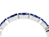 White gold Marquise Blue Sapphire Prong Set Half-Eternity Band_10