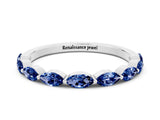 White gold Marquise Blue Sapphire Prong Set Half-Eternity Band_6