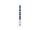 White gold Marquise Blue Sapphire Prong Set Half-Eternity Band_8