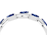 White gold Marquise Blue Sapphire Twisted Band with Prong Setting_10