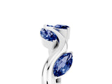 White gold Marquise Blue Sapphire Twisted Band with Prong Setting_11
