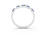 White gold Marquise Blue Sapphire Twisted Band with Prong Setting_9