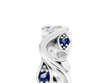 White gold Marquise Blue Sapphire Vine Eternity Band with Bezel Setting_23
