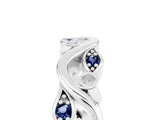 White gold Marquise Blue Sapphire Vine Eternity Band with Bezel Setting_23