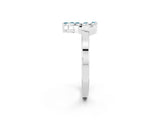 White gold Marquise Blue Topaz Cluster Bypass Ring with Prong Setting_8