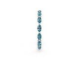 White gold Marquise Blue Topaz Eternity Band with U-Prong Setting_14