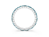 White gold Marquise Blue Topaz Eternity Band with U-Prong Setting_15