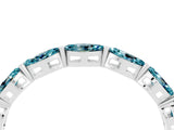 White gold Marquise Blue Topaz Eternity Band with U-Prong Setting_16